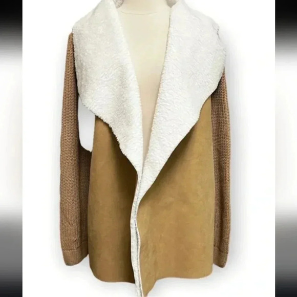 Sienna and Sage Shearling Suade Open Cardigan Size 2XL - Picture 7 of 10